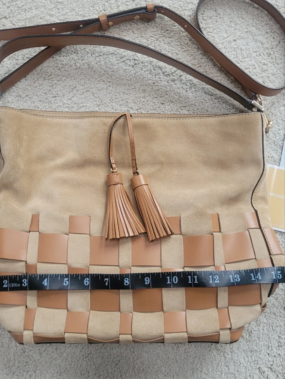 Michael Kors Vivian Brown & Tan Large Suede Leather Hobo Bag